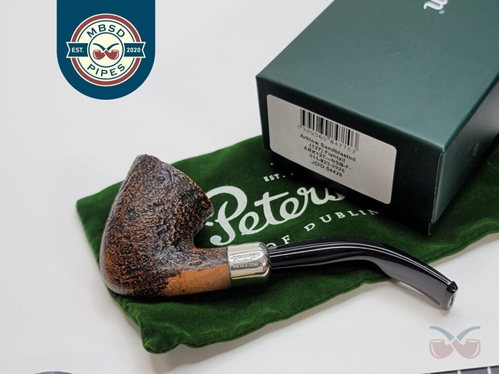 Peterson Arklow Sandblasted Bent Dublin Briar Tobacco Pipe