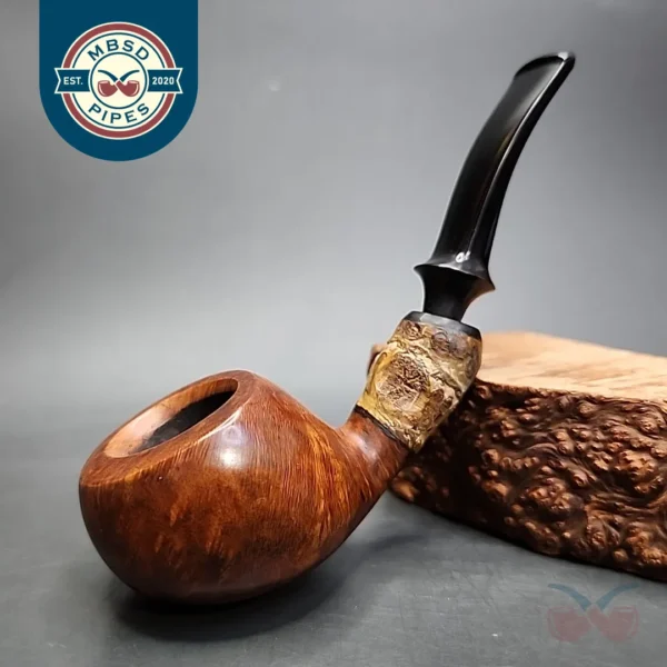 Bennie Joe Smooth Bent Apple Handmade Briar Pipe