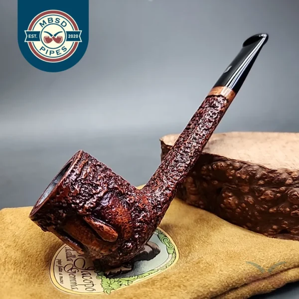 Ser Jacopo Rowlette Wax Drip Canadian Estate Briar Pipe, Unsmoked