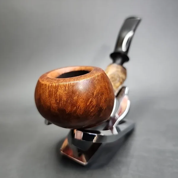 Bennie Joe Smooth Bent Apple Handmade Briar Pipe - Image 4