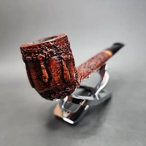 Ser Jacopo Rowlette Wax Drip Canadian Estate Briar Pipe, Unsmoked - Image 5