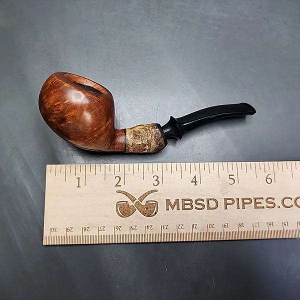 Bennie Joe Smooth Bent Apple Handmade Briar Pipe - Image 9