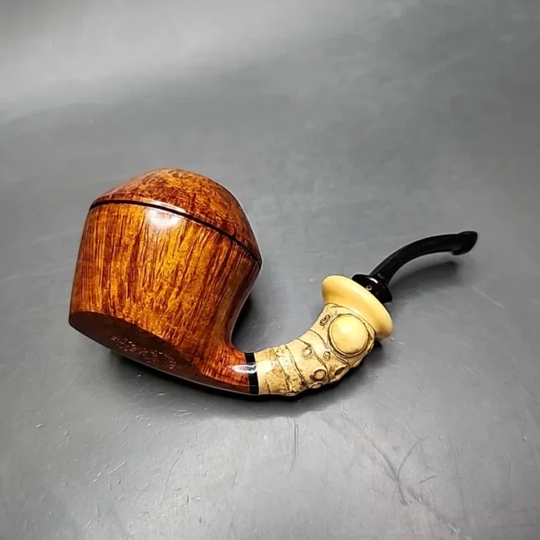 Doctor's Pipes Grand Flash Smooth Rhodesian w/ Boxwood Handmade Briar Pipe, New - Image 10