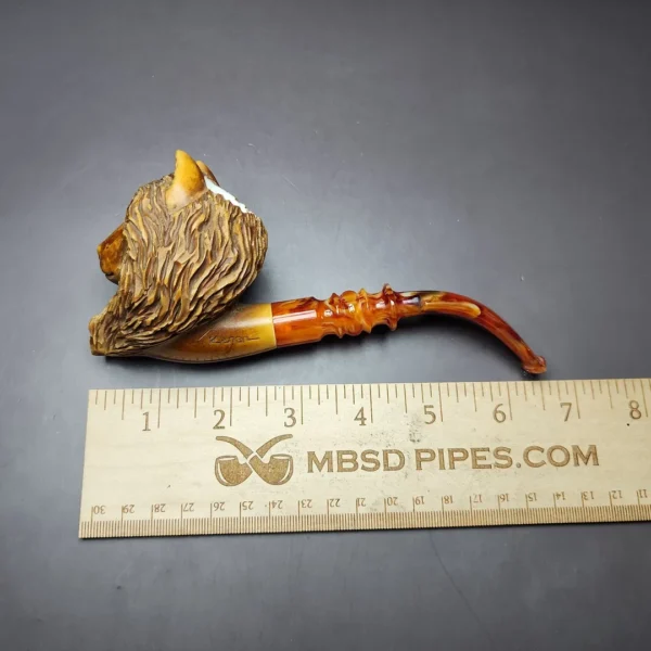 MBSD Meerschaum Masters by Kenan XL Wolf Block Meerschaum Pipe, New - Image 10