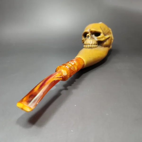 MBSD Masters by Kenan, Magnum Gothic Skull Block Meerschaum Pipe, New - Image 8