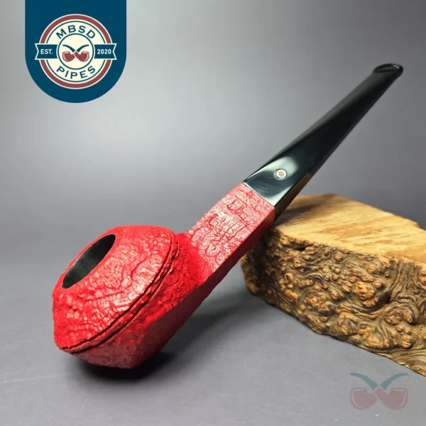 Ashton Claret XXX Sandblasted Bulldog Estate Briar Pipe, Unsmoked