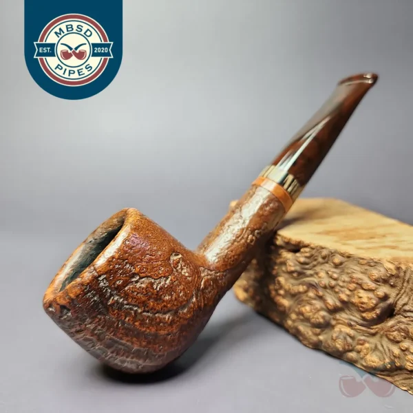 Volkan Sandblasted Opera w/ Zebrawood Estate Briar Pipe, Italian Estates