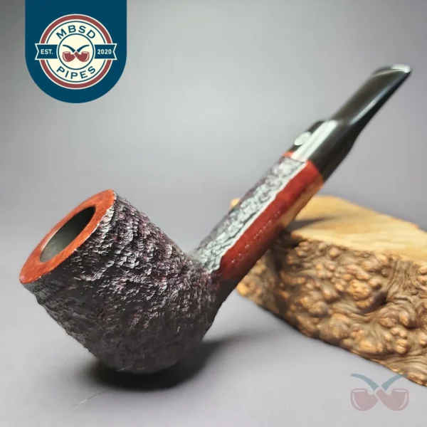 James Upshall Group 5 Bark Rusticated Lovat Estate Briar Pipe, Unsmoked