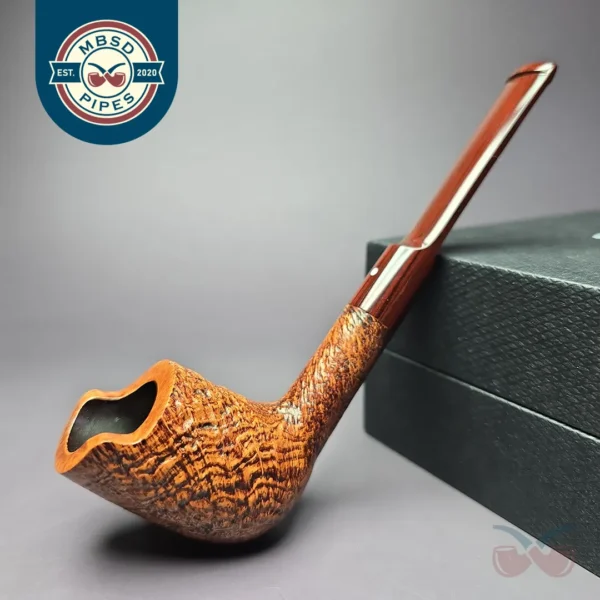 Dunhill 2023 County 4212 Sandblasted Windshield Billiard Estate Briar Pipe, Unsmoked