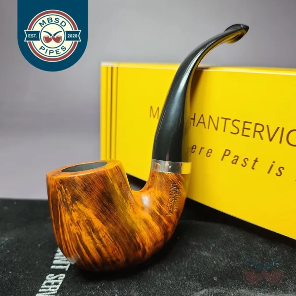 Merchant Service Smooth “Full Bent” Handmade Briar Pipe, New