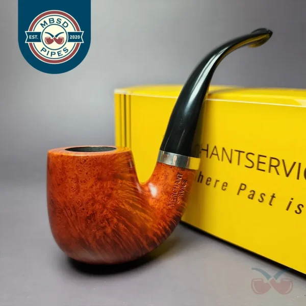 Merchant Service Smooth “Full Bent” Handmade Briar Pipe, New