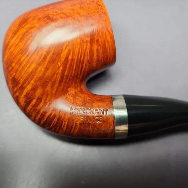 Merchant Service Smooth “Full Bent” Handmade Briar Pipe, New - Image 2