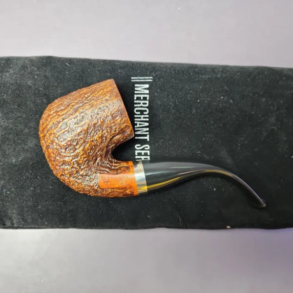 Merchant Service "Full Bent" Sandblasted Bent Billiard Briar Pipe, New - Image 2