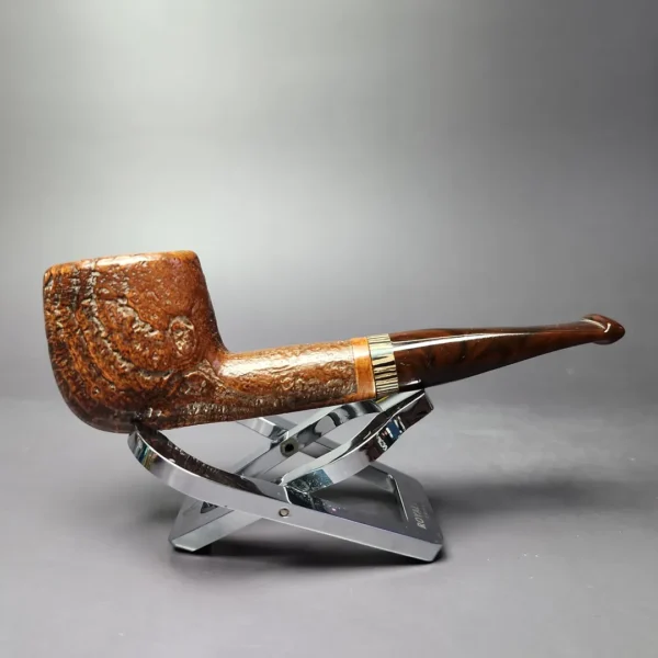 Volkan Sandblasted Opera w/ Zebrawood Estate Briar Pipe, Italian Estates - Image 3