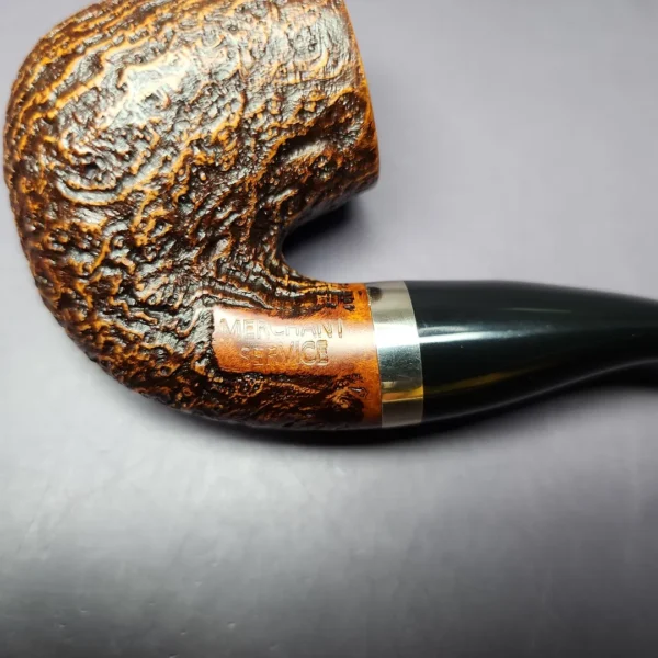 Merchant Service "Full Bent" Sandblasted Bent Billiard Briar Pipe, New - Image 3