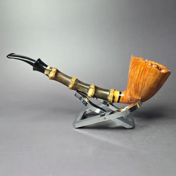 HS Studio Signature Smooth Bamboo Dublin Estate Briar Pipe, Unsmoked - Image 4