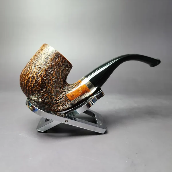 Merchant Service "Full Bent" Sandblasted Bent Billiard Briar Pipe, New - Image 4