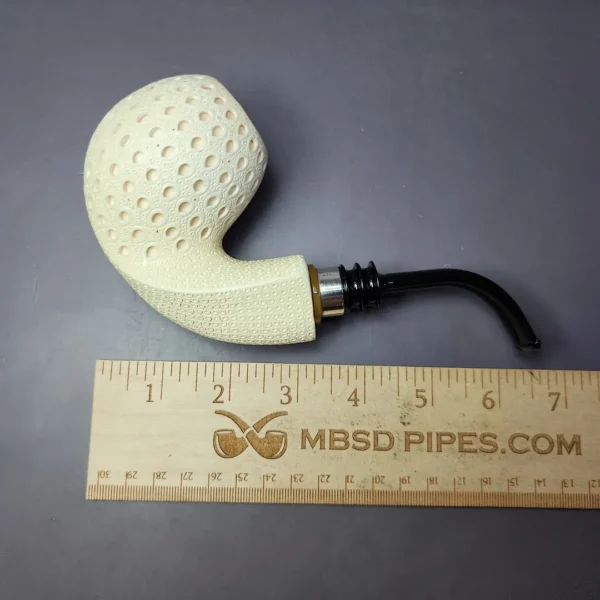 Lattice Danish-Style Egg w/ Silver Block Meerschaum Estate Pipe, Turkish Estates - Image 8